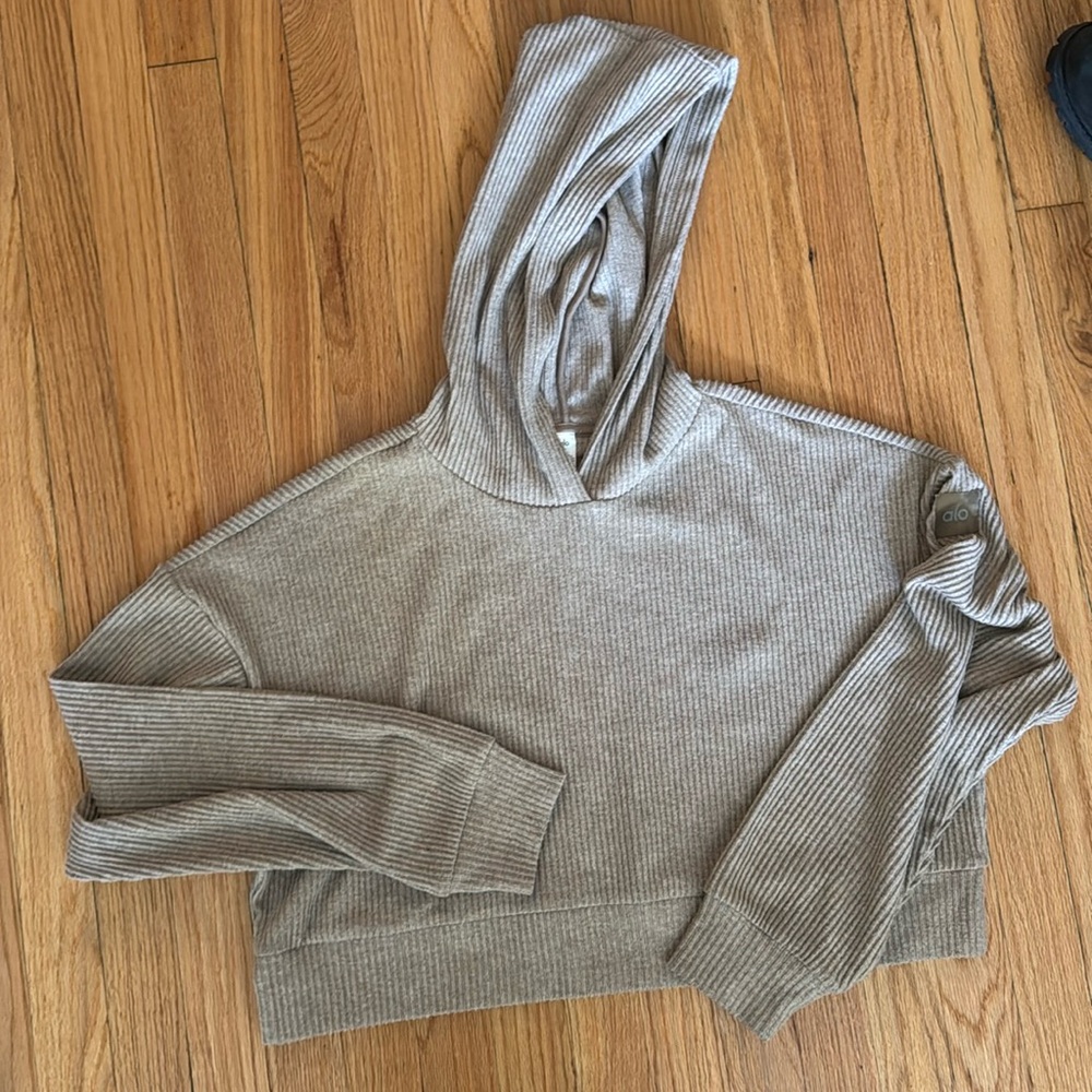 ALO Yoga Muse Hoodie - Gravel Heather sz Medium New